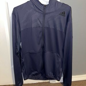 Blue/purple adidas men’s zip up hoodie adult small